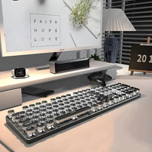 Retro Typewriter Bluetooth Keyboard and Mouse Set 2 – Black