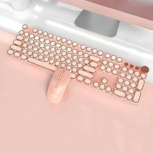 Retro Typewriter Wired Keyboard and Mouse Set 2S – Milk Tea Cream